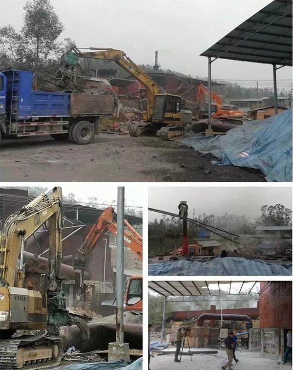 開平市環(huán)保、城管、公安等部門與月山鎮(zhèn)政府執(zhí)法人員開展聯(lián)合執(zhí)法行動